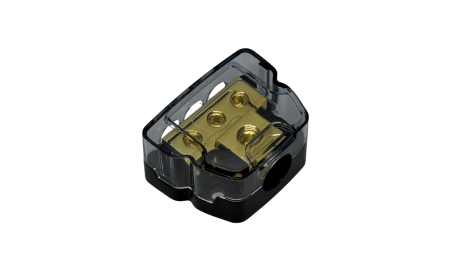 BlackSpider 1-In 3-Out Gold-Plated Car Audio Power Distribution Block